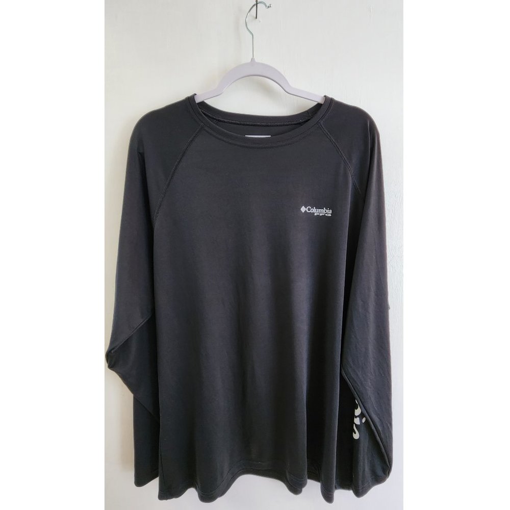 Columbia Men's Black Columbia Print on Sleeve T-Shirt